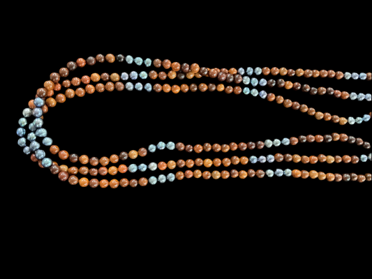 3-Strand Sandalwood and freshwater pearl Lei